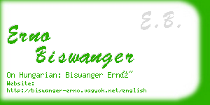 erno biswanger business card